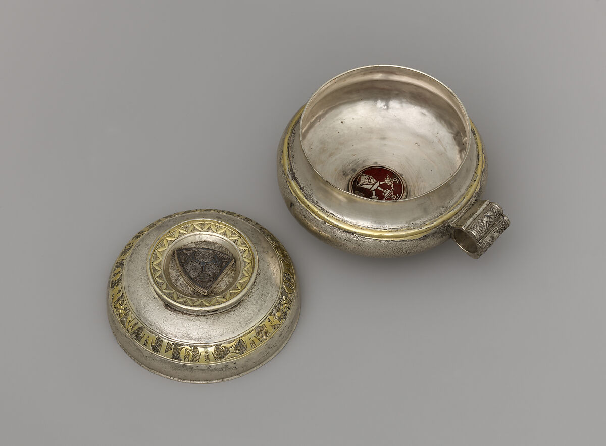 Double Cup, Silver, gilded silver, and enamel, German or Bohemian