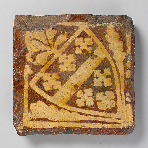 Two-Colored Tile with Arms of the Beauchamp Family