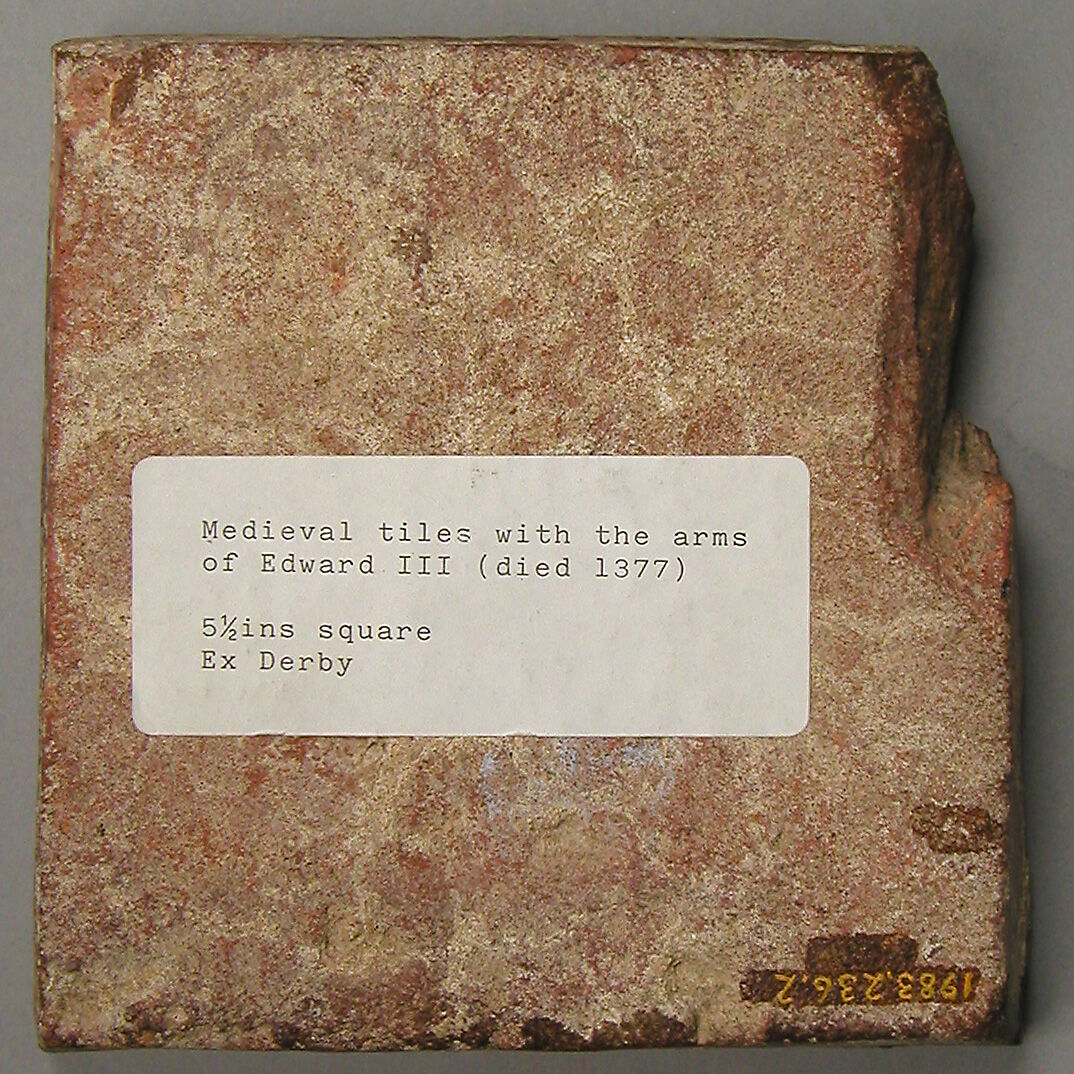 Two-Colored Tile, Fired earthenware with slip decoration and lead glaze, British