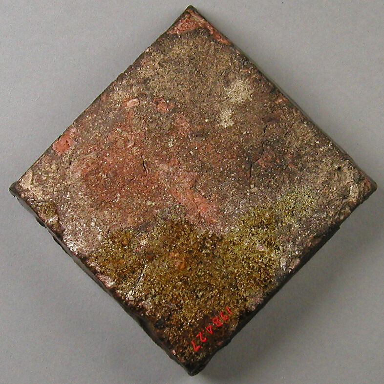 Two-Colored Tile, Fired earthenware with slip decoration and lead glaze, British