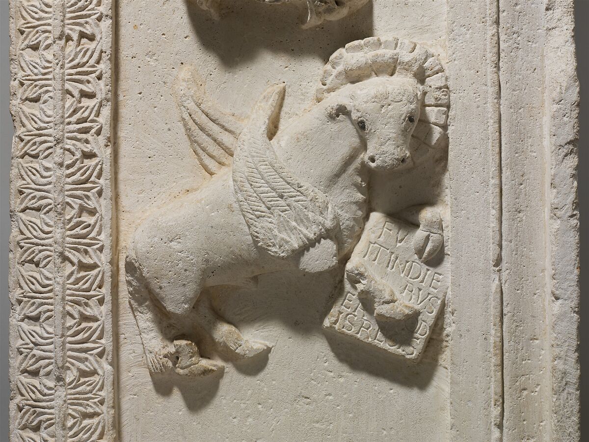 Relief from a Pulpit with the Symbol of Saint Luke, Master Christophanus or Stephanus (Italian, active late 12th century)  , and his Workshop, Limestone with lead, Italian