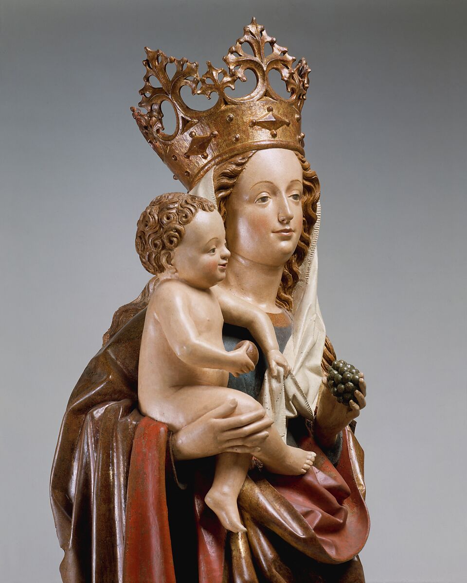 Virgin and Child on a Crescent Moon, Limewood with paint, German
