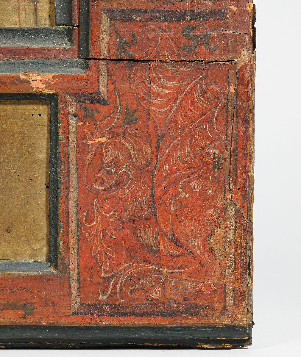 Devotional Diptych with inset Manuscript Texts, Polychromed wood, ink and pigment on paper and parchment, Austrian