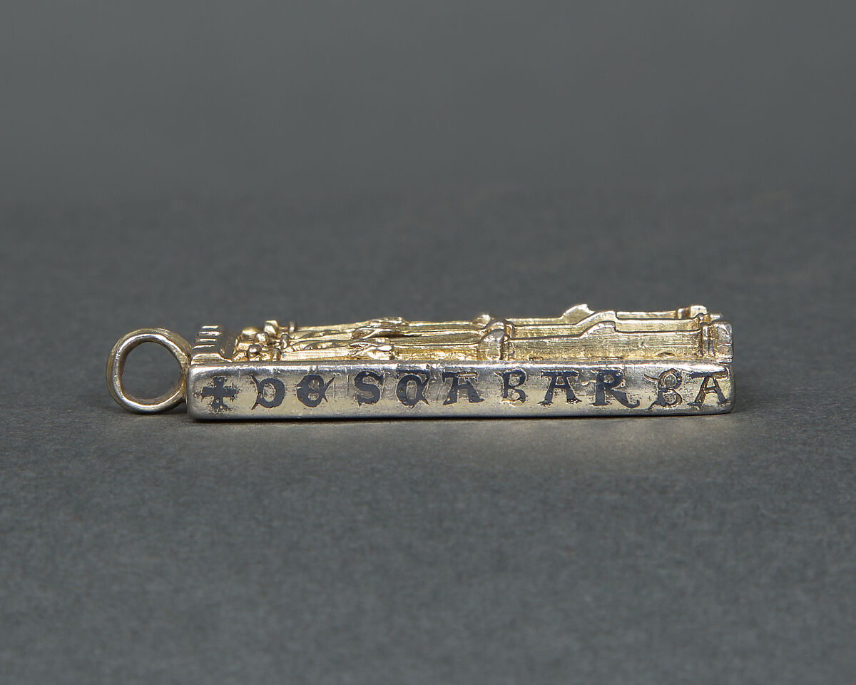 Reliquary Pendant with Hounds Coursing a Hare, Silver, gilded silver, and niello, German