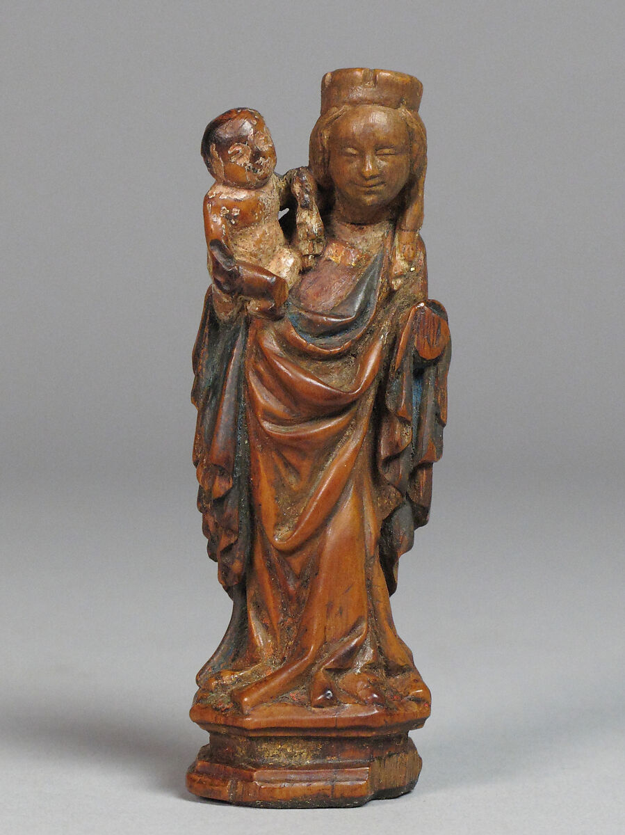 Virgin and Child, Fruitwood with traces of polychromy, Austrian 