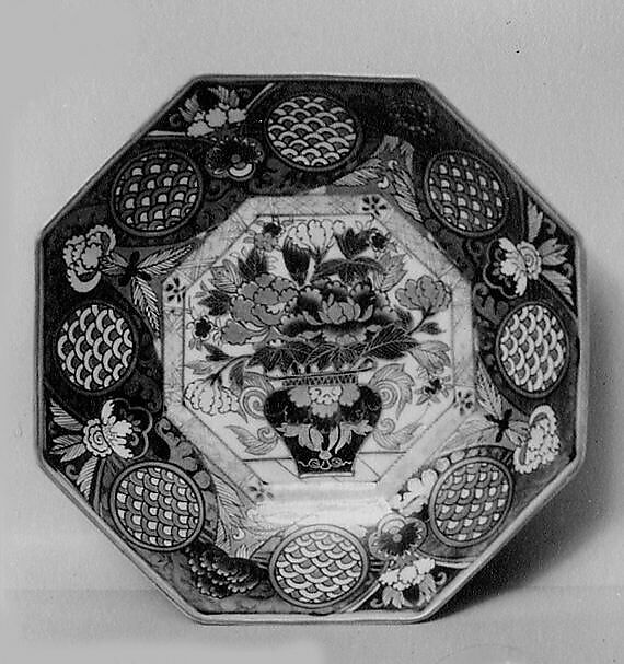Plate, Porcelain decorated with enamels (Arita ware, Imari type), Japan 