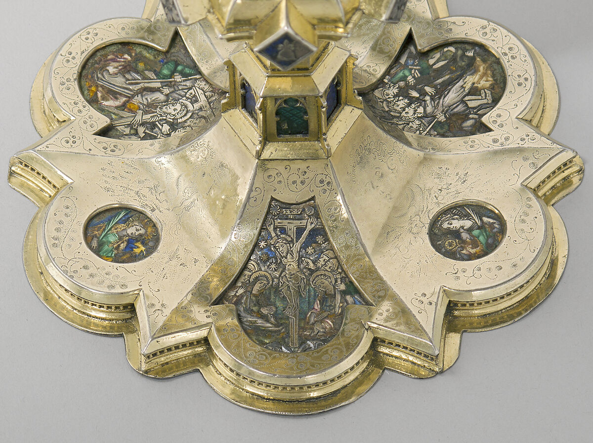 Chalice, Silver, silver gilt, translucent enamels, Catalan