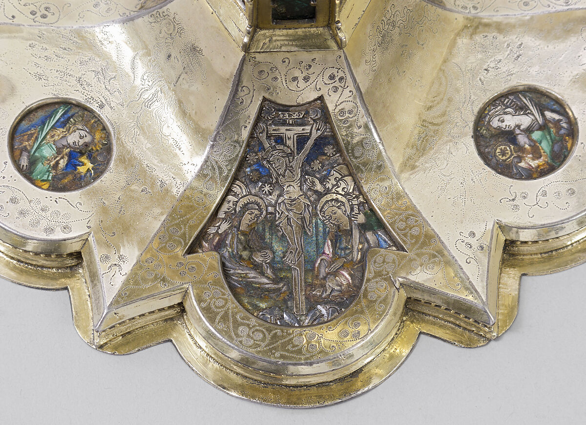 Chalice, Silver, silver gilt, translucent enamels, Catalan