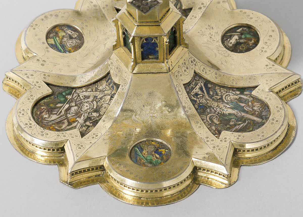 Chalice, Silver, silver gilt, translucent enamels, Catalan