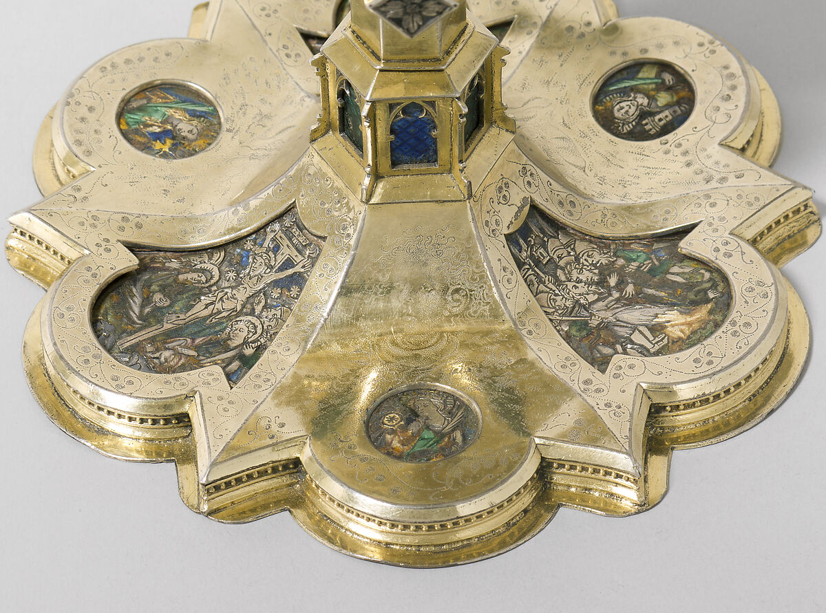 Chalice, Silver, silver gilt, translucent enamels, Catalan