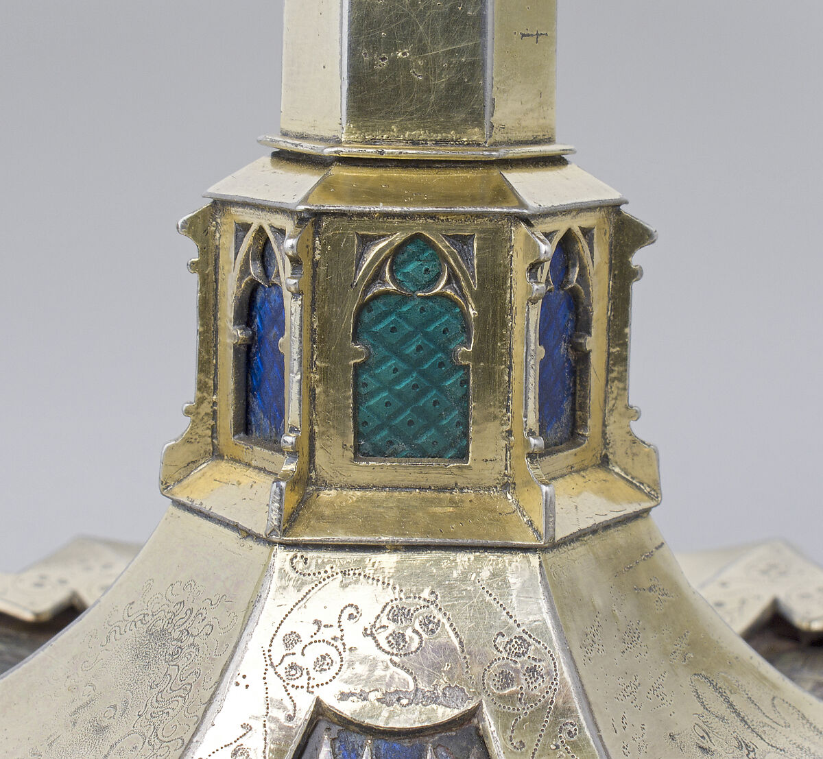 Chalice, Silver, silver gilt, translucent enamels, Catalan