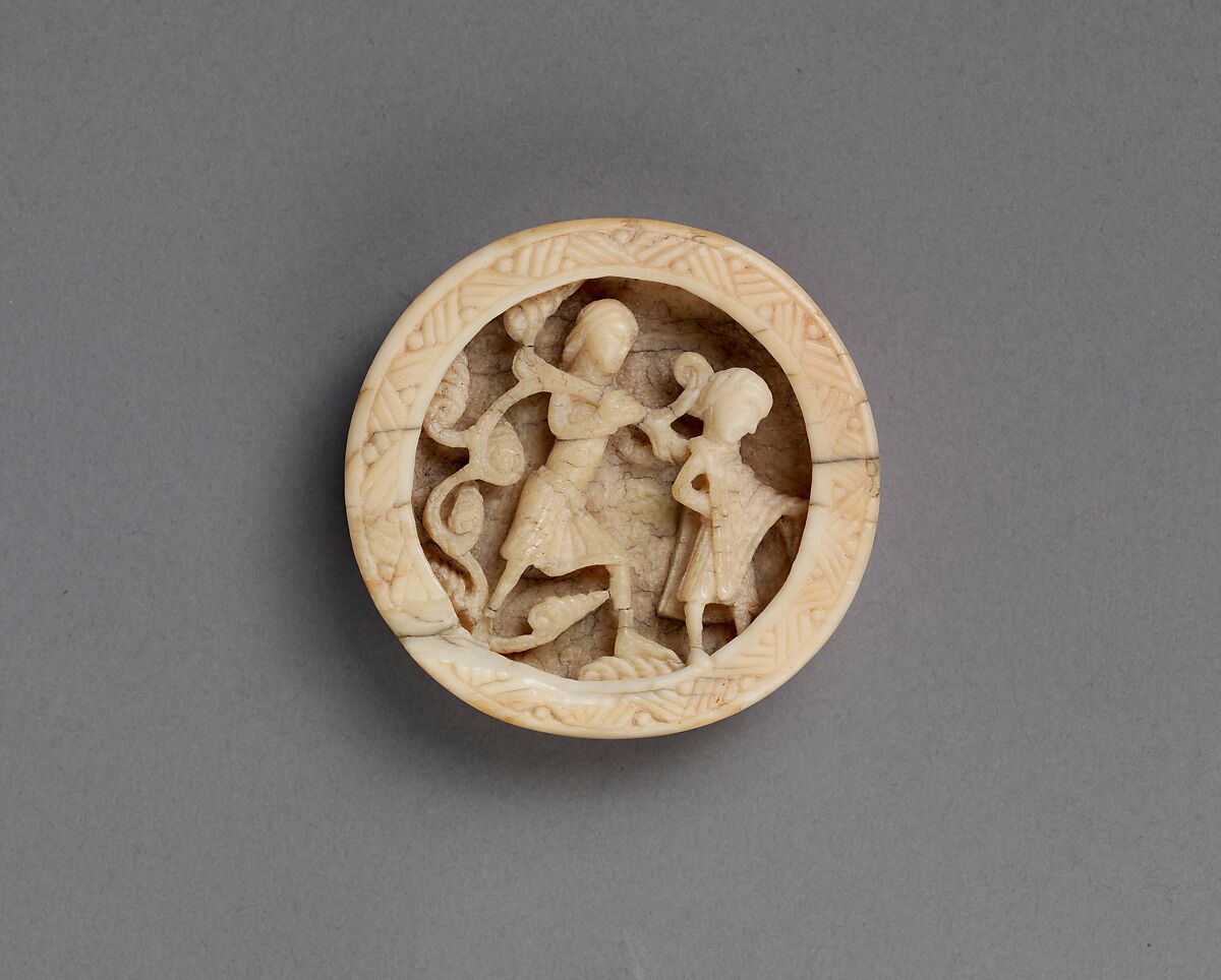 Game Piece with the Blinded Samson Led by a Boy to the Philistine Temple of Dagon, Walrus ivory, German