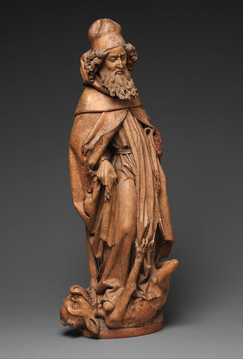 Saint Anthony Abbot, Attributed to Nikolaus von Hagenau (German, ca. 1445–died before 1538), Walnut, German