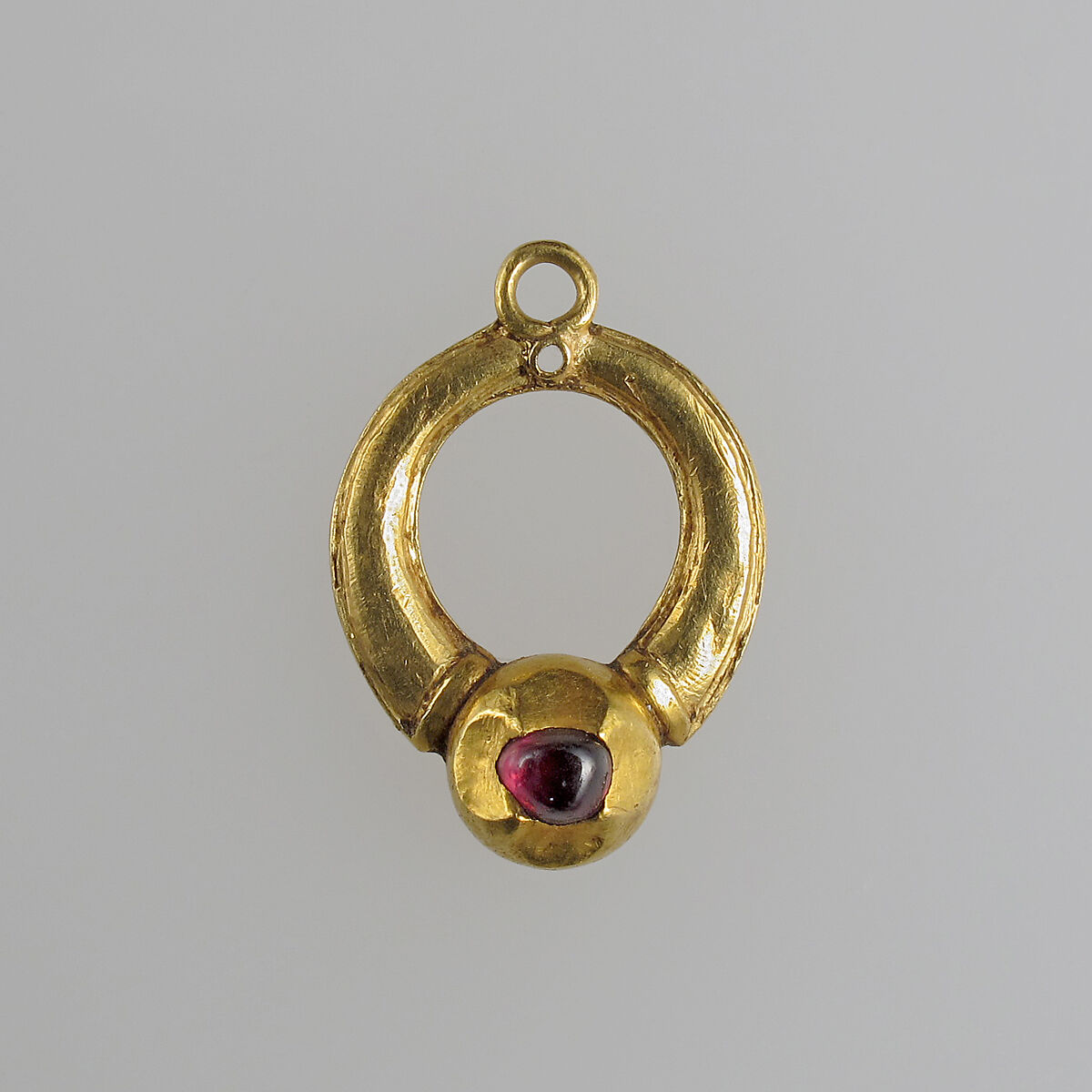 Hat or Dress Ornament, Gold and garnet, British 