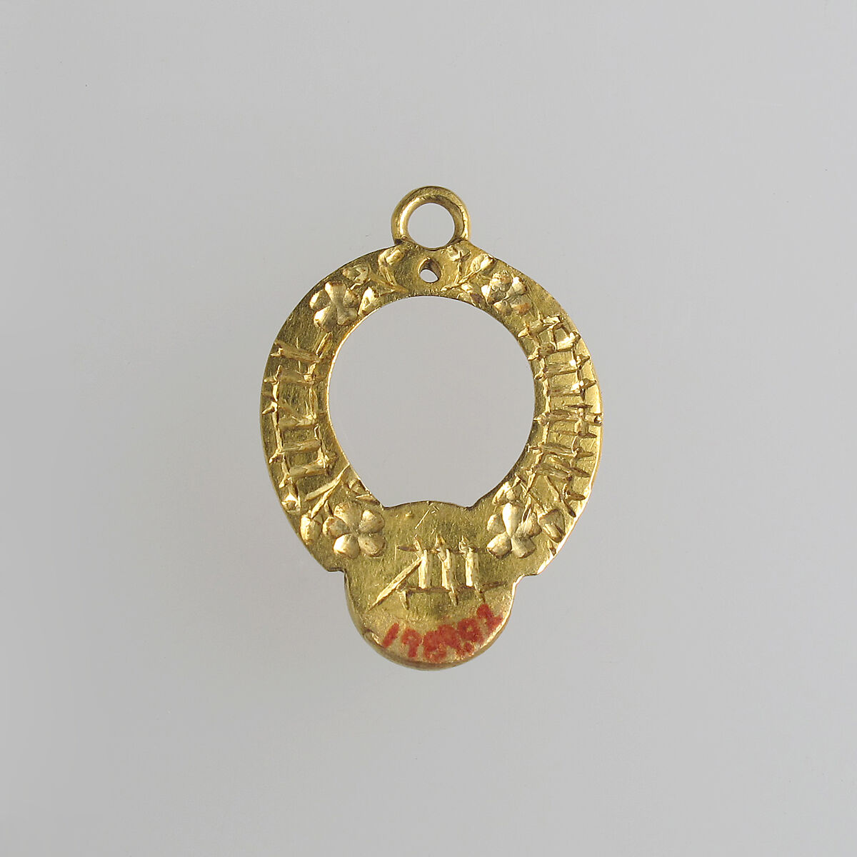 Hat or Dress Ornament, Gold and garnet, British