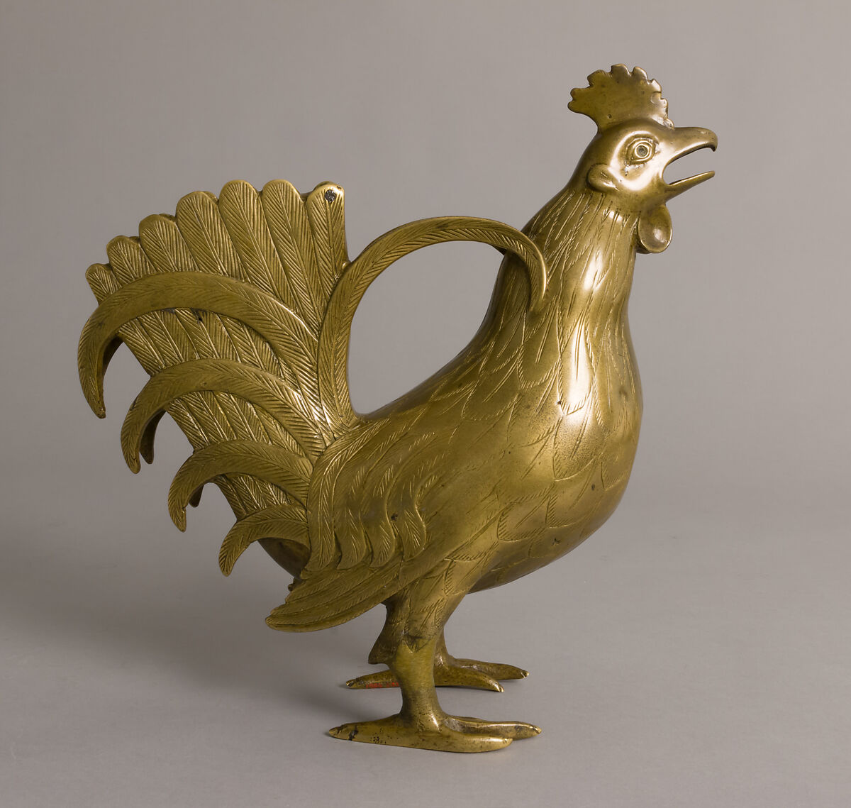 Aquamanile in the Form of a Rooster, Copper alloy, German