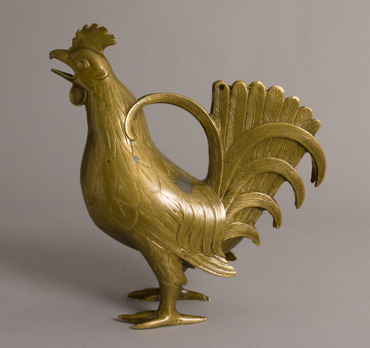 Aquamanile in the Form of a Rooster, Copper alloy, German