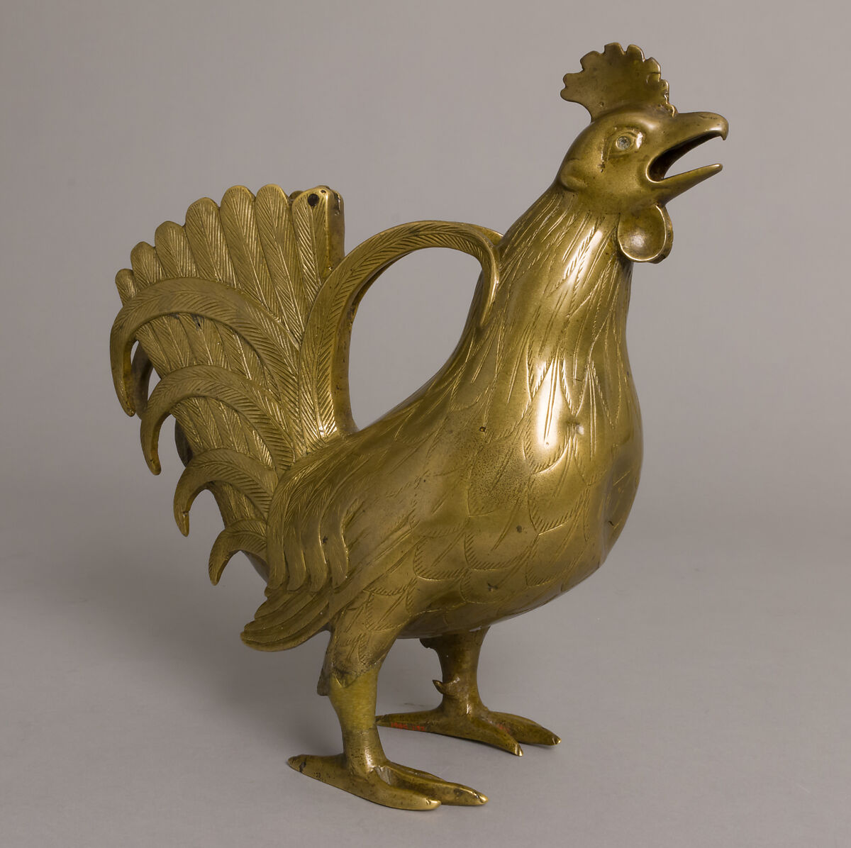 Aquamanile in the Form of a Rooster, Copper alloy, German