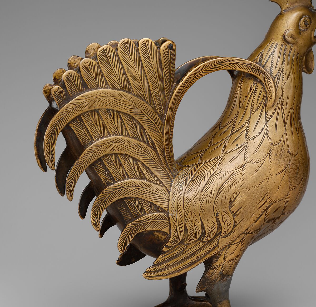 Aquamanile in the Form of a Rooster, Copper alloy, German