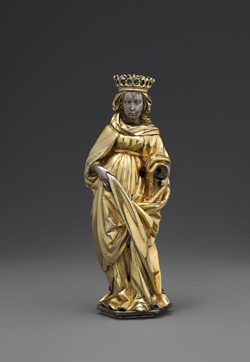 Standing Female Saint, Hans von Reutlingen (German, Aachen, 1465–1547) or Workshop, Silver and silver gilt, German 