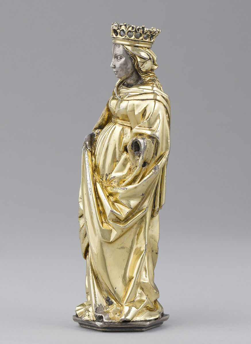 Standing Female Saint, Hans von Reutlingen (German, Aachen, 1465–1547) or Workshop, Silver and silver gilt, German