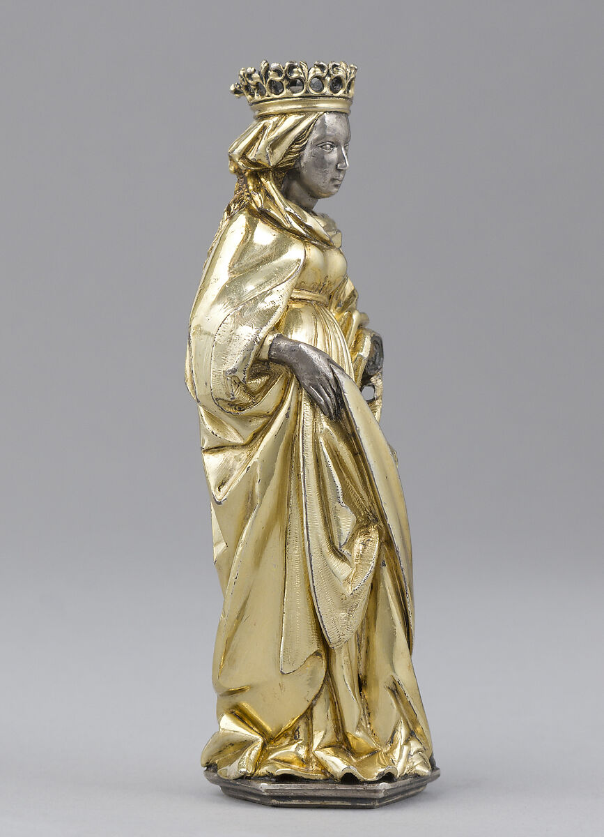 Standing Female Saint, Hans von Reutlingen (German, Aachen, 1465–1547) or Workshop, Silver and silver gilt, German