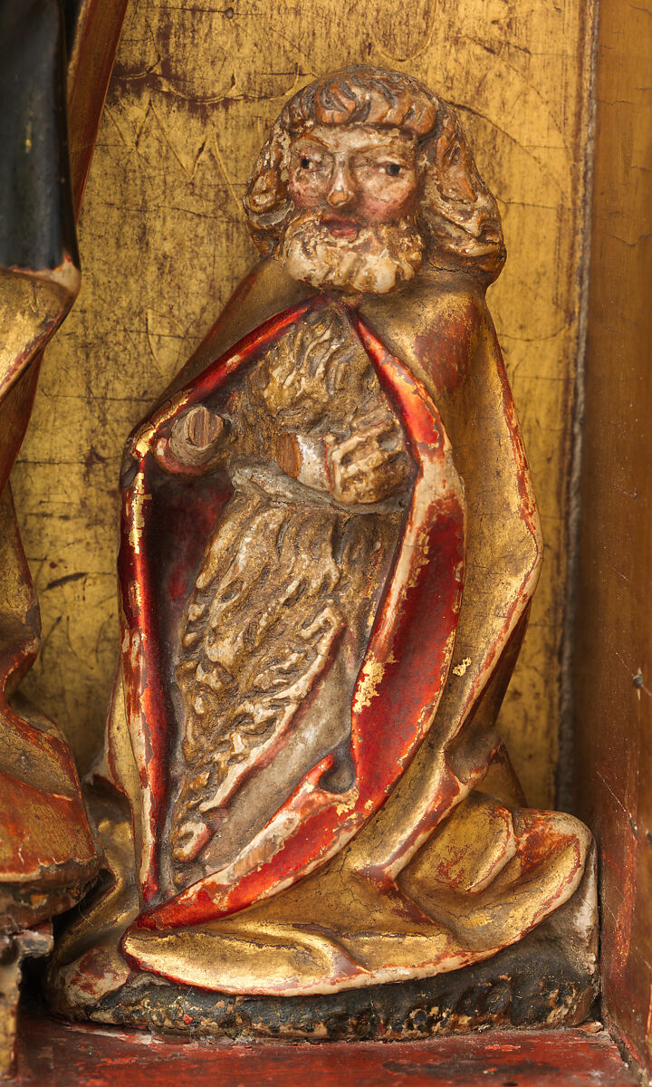 House Altarpiece, Oil and gold on wood; metal fixtures, German