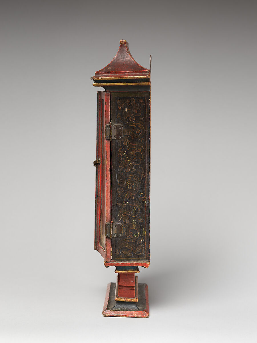 House Altarpiece, Oil and gold on wood; metal fixtures, German