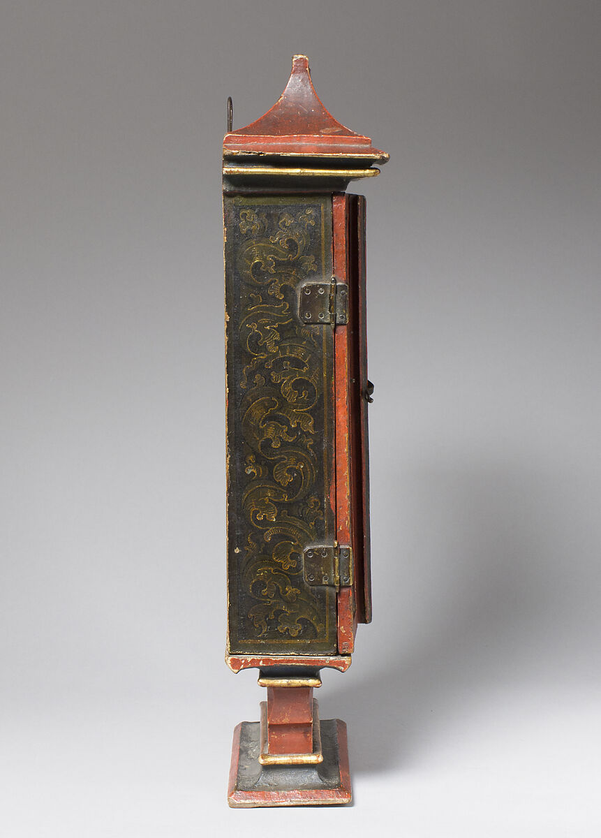 House Altarpiece, Oil and gold on wood; metal fixtures, German