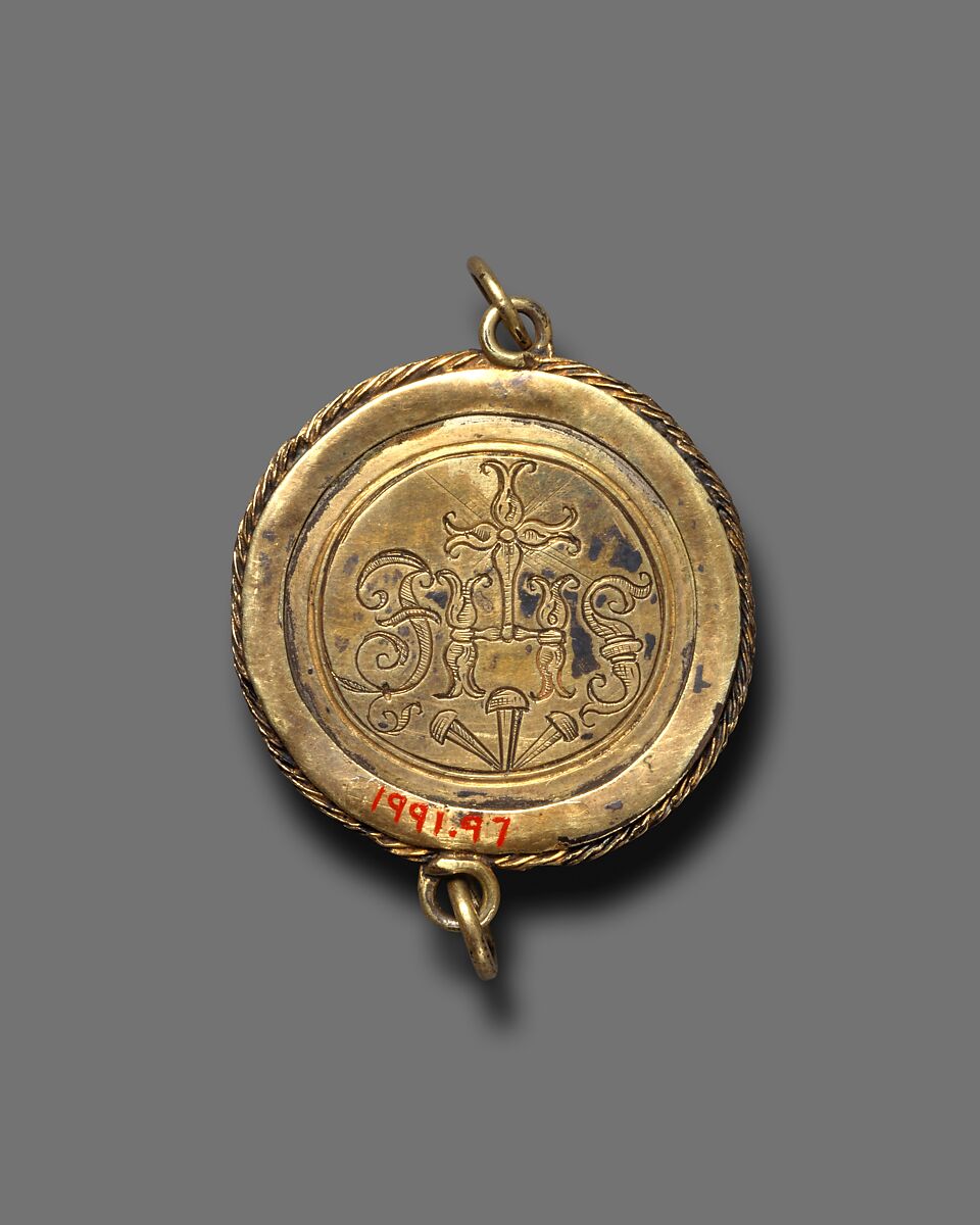 Pendant with the Coronation of the Virgin, Elephant ivory, silver gilt mount, North Netherlandish