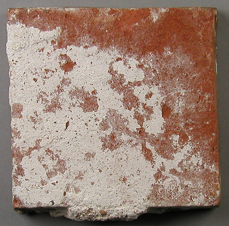 Two-Colored Tile, Fired earthenware with slip decoration and lead glaze, British