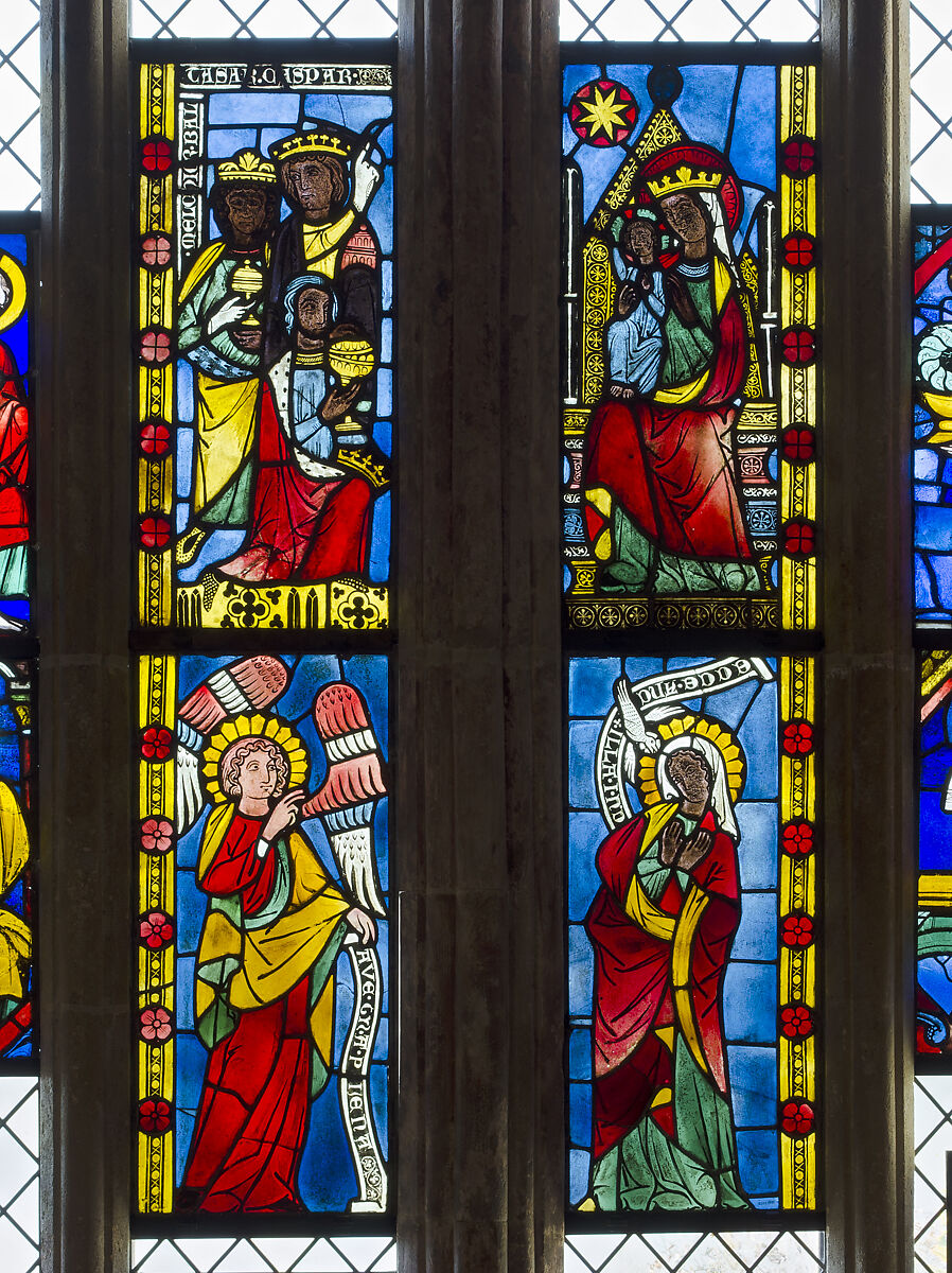 Angel of the Annunciation, Pot-metal glass and vitreous paint, German