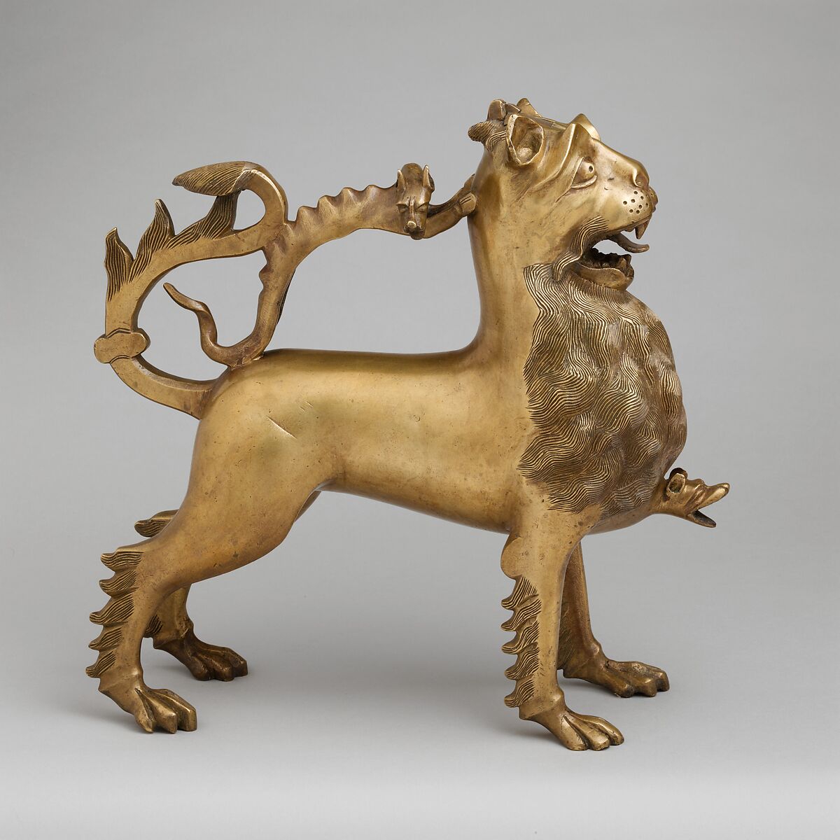 Aquamanile in the Form of a Lion, Copper alloy, German