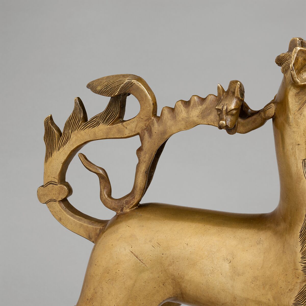 Aquamanile in the Form of a Lion, Copper alloy, German