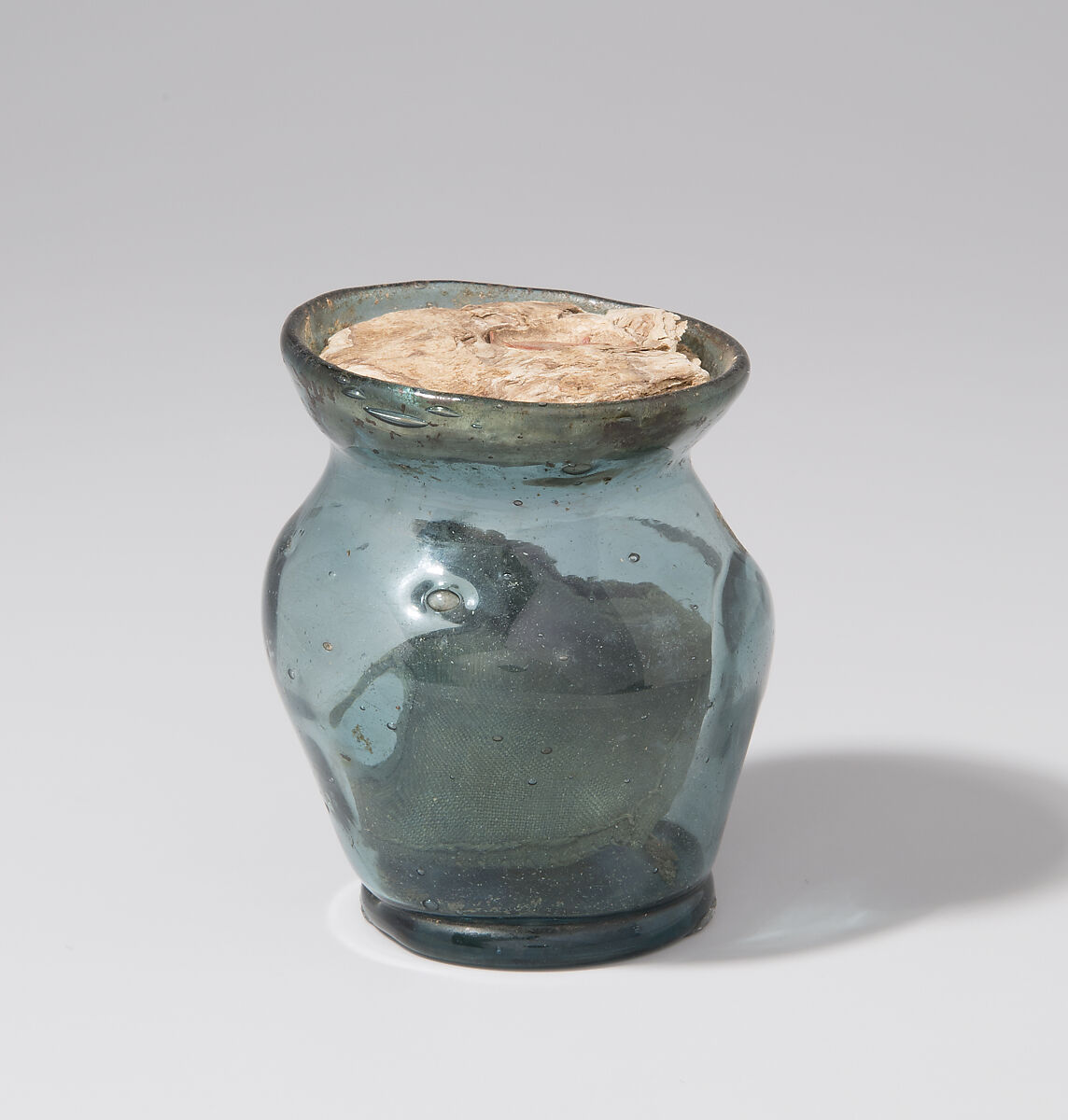 Glass Reliquary, Free-blown glass with applied decoration, boiled leather, silk, wax, and possible human remains, German or Netherlandish