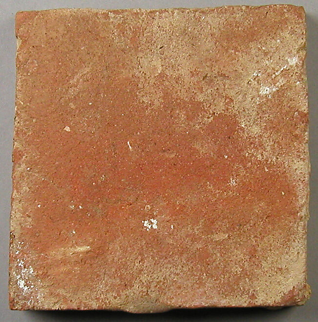 Two-Colored Tile, Fired earthenware with slip decoration and lead glaze., British