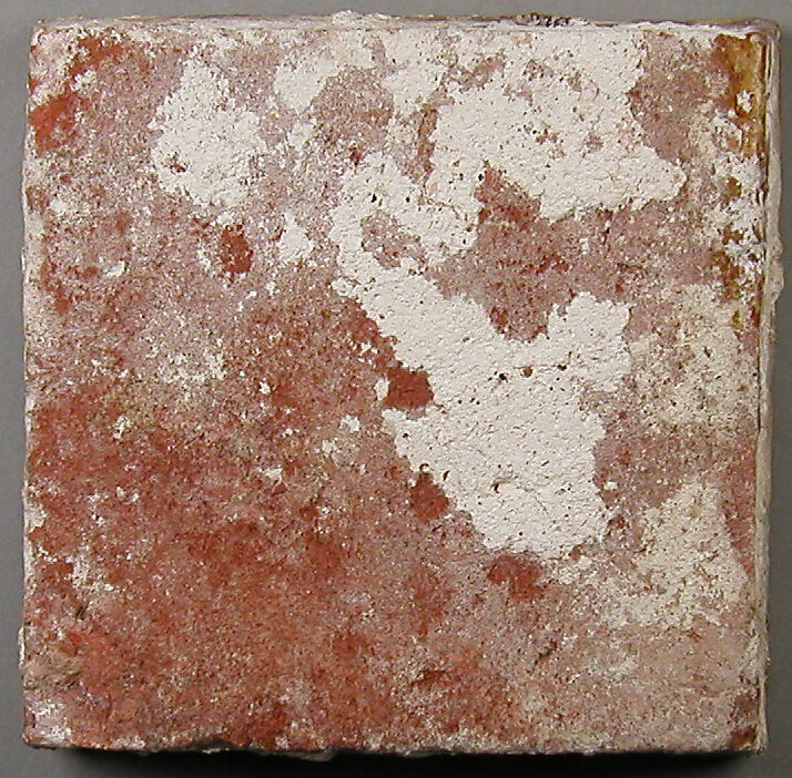 Two-Colored Tile, Fired earthenware with slip decoration and lead glaze, British