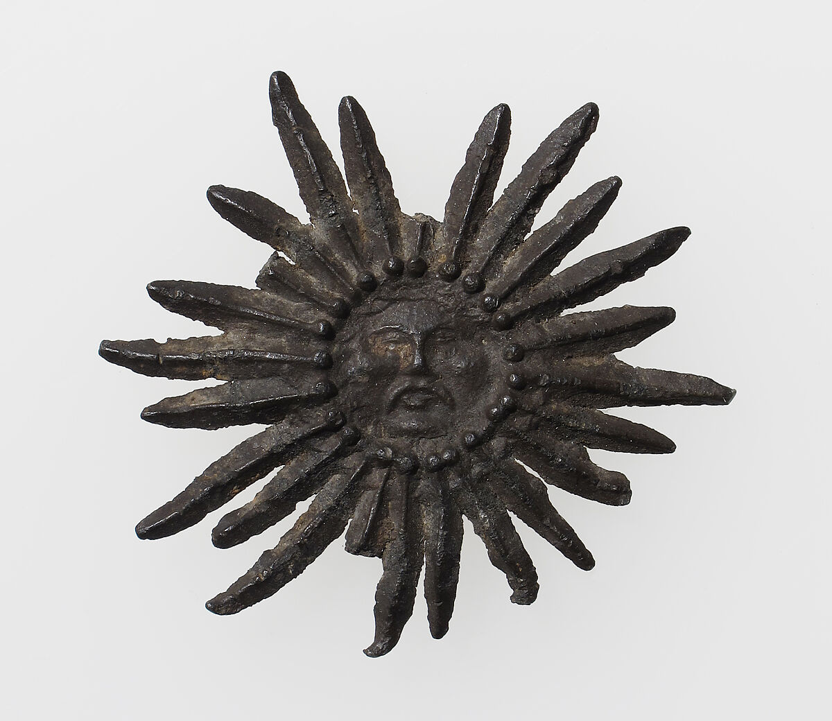 Pilgrim's Badge with Sun with human face, Lead, French 