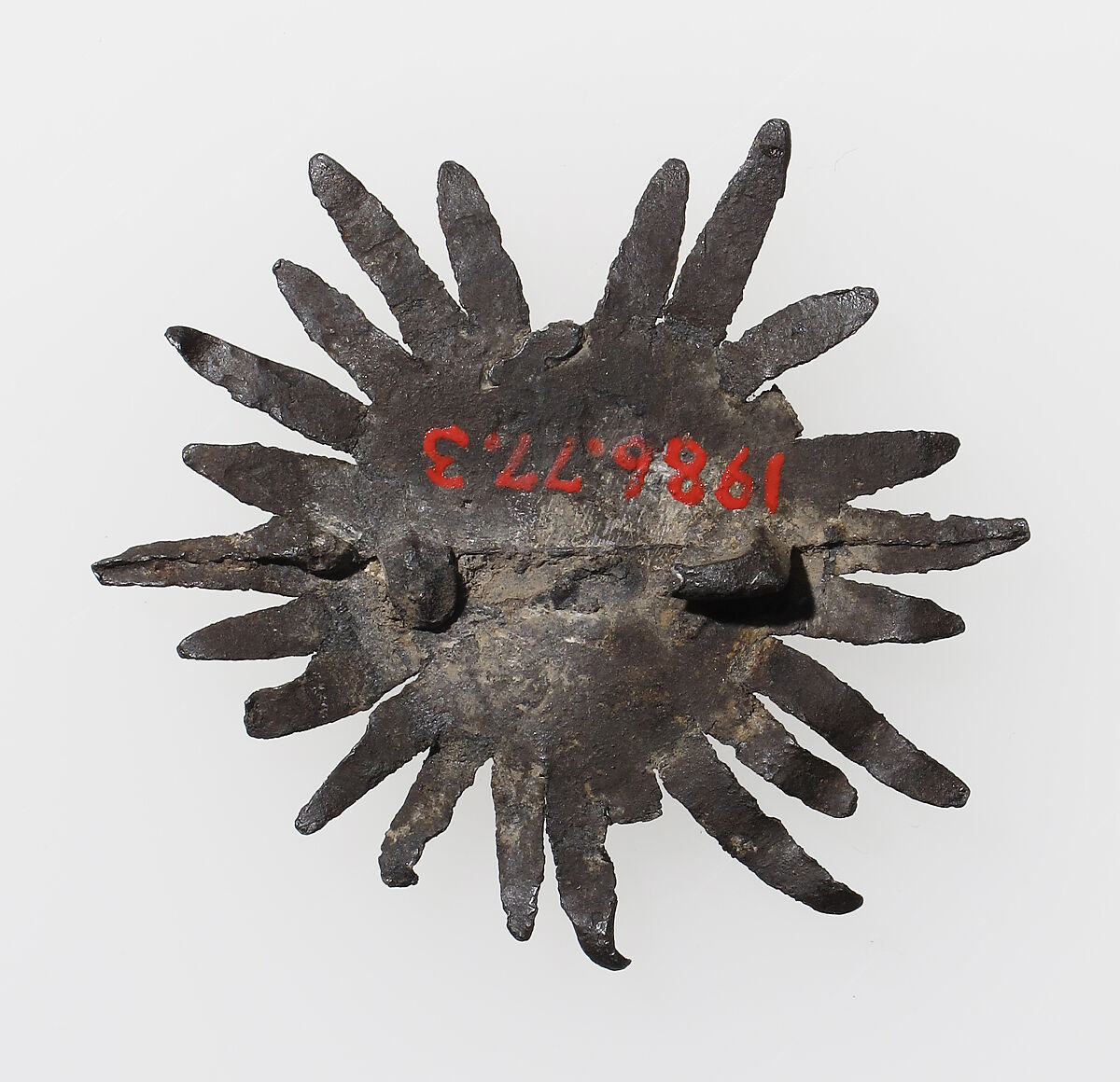 Pilgrim's Badge with Sun with human face, Lead, French