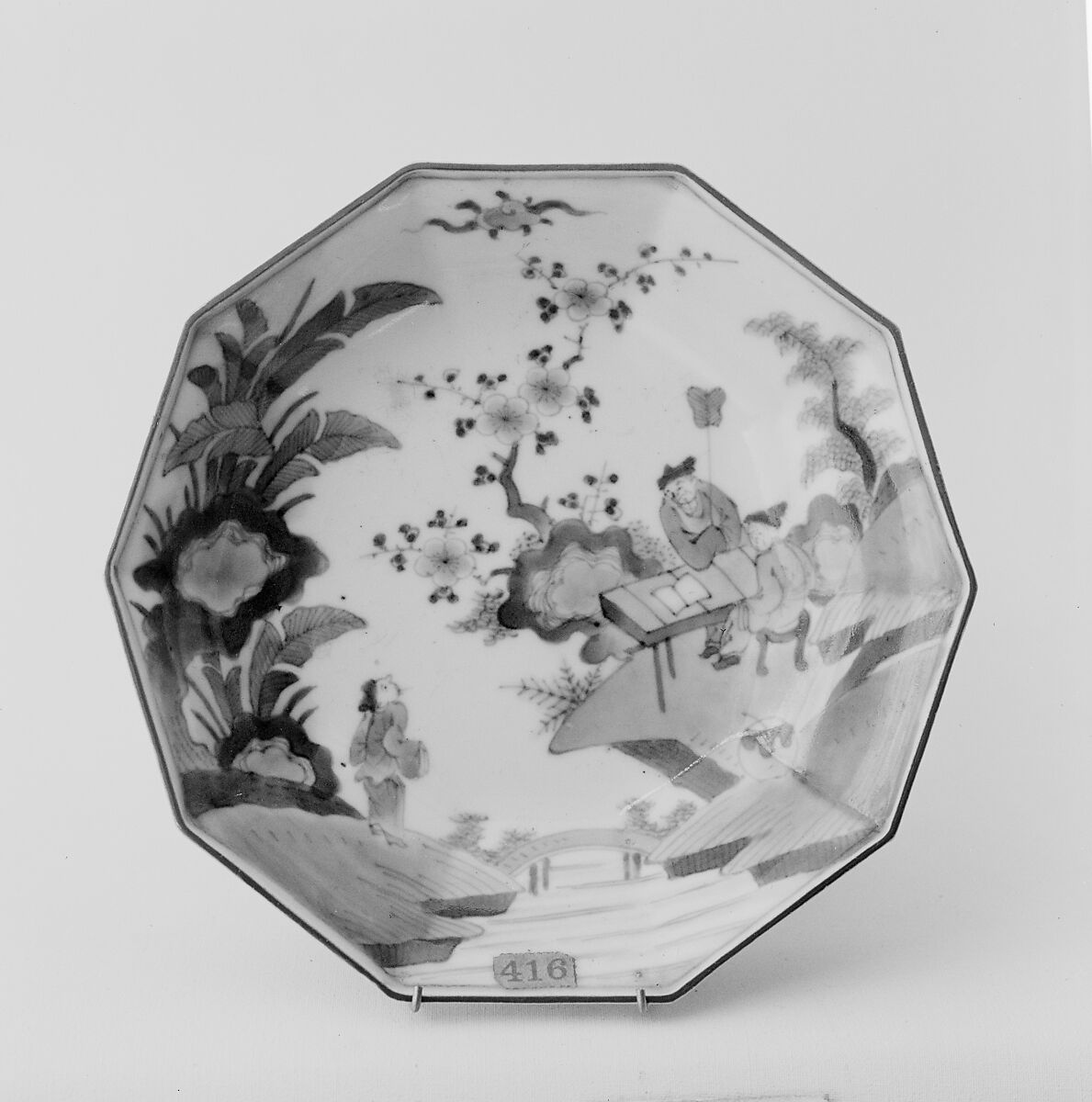 Dish, White porcelain decorated with blue under the glaze (Nabeshima ware), Japan 