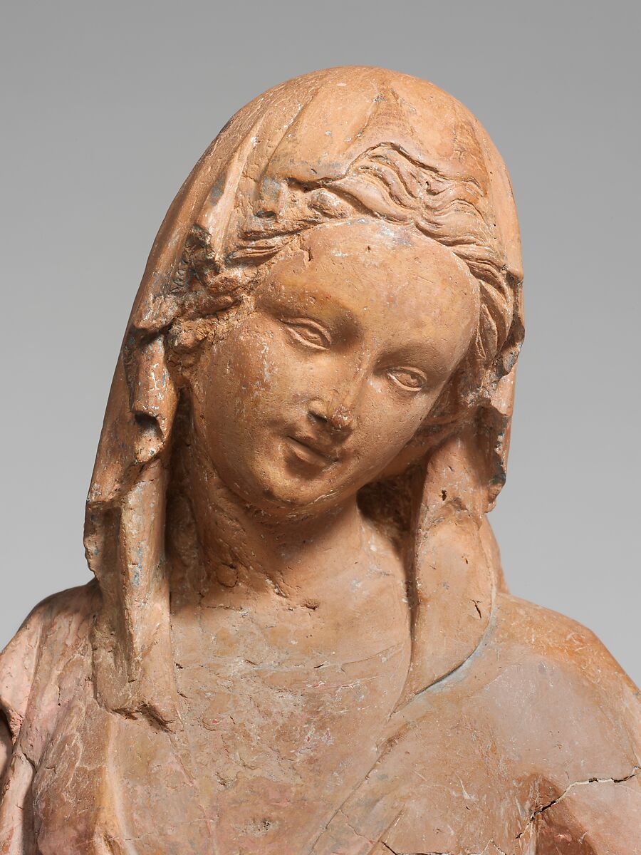 Enthroned Virgin, Goro di Gregorio (Italian, Siena, active ca. 1300–1334), Terracotta, Italian