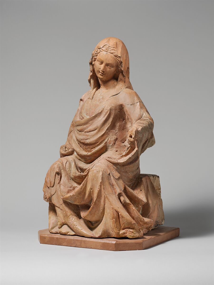 Enthroned Virgin, Goro di Gregorio (Italian, Siena, active ca. 1300–1334), Terracotta, Italian
