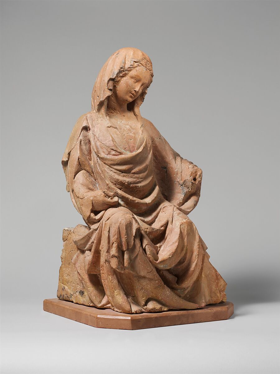 Enthroned Virgin, Goro di Gregorio (Italian, Siena, active ca. 1300–1334), Terracotta, Italian