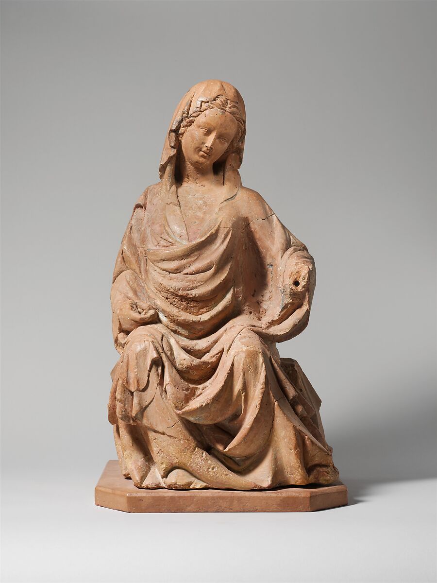 Enthroned Virgin, Goro di Gregorio (Italian, Siena, active ca. 1300–1334), Terracotta, Italian