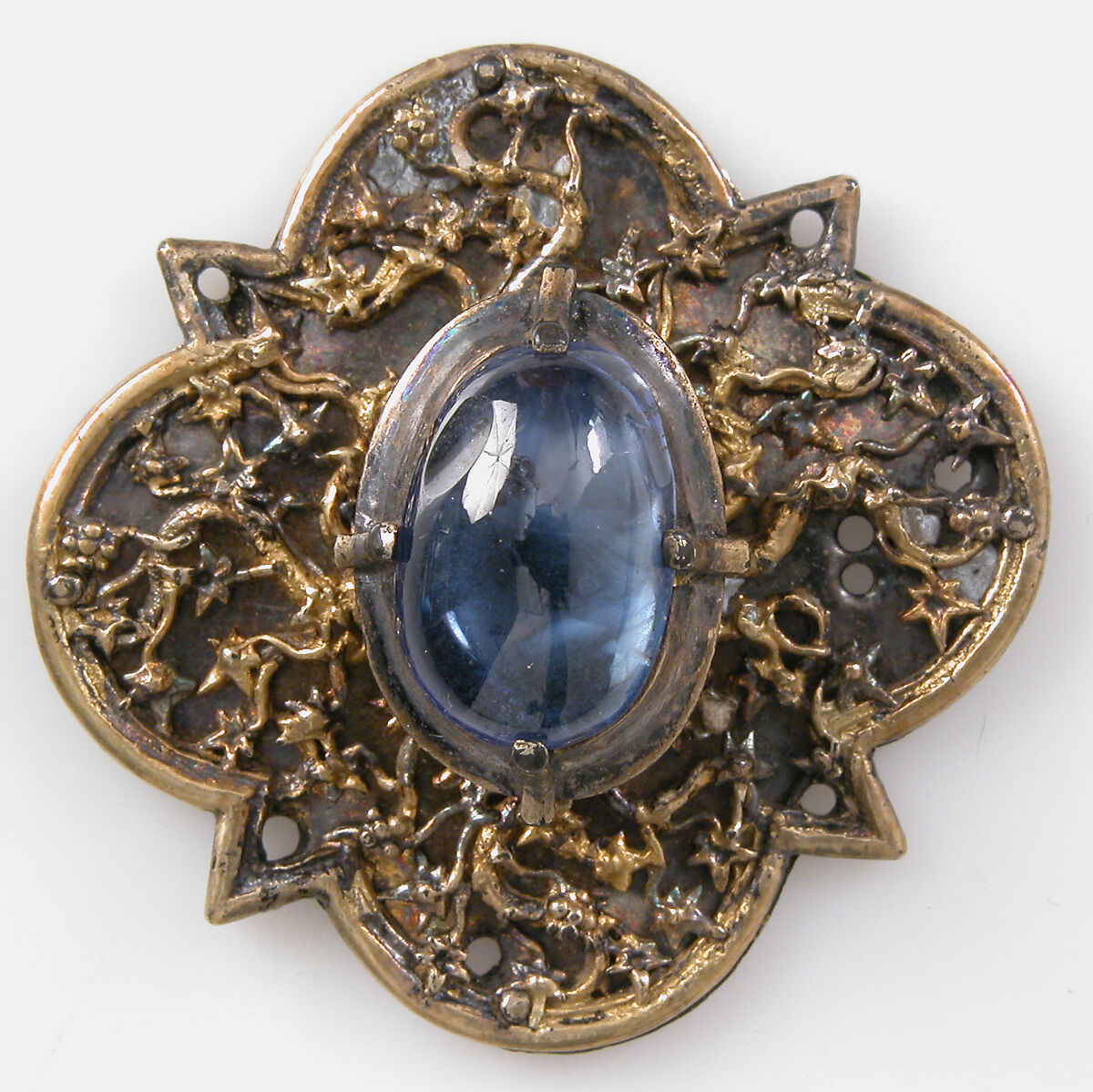 Five Jewels, Silver partial-gilt, jewels, French