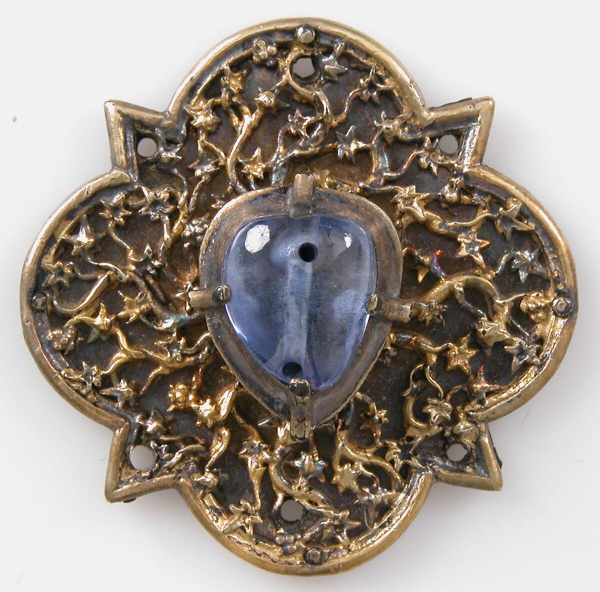 Five Jewels, Silver partial-gilt, jewels, French