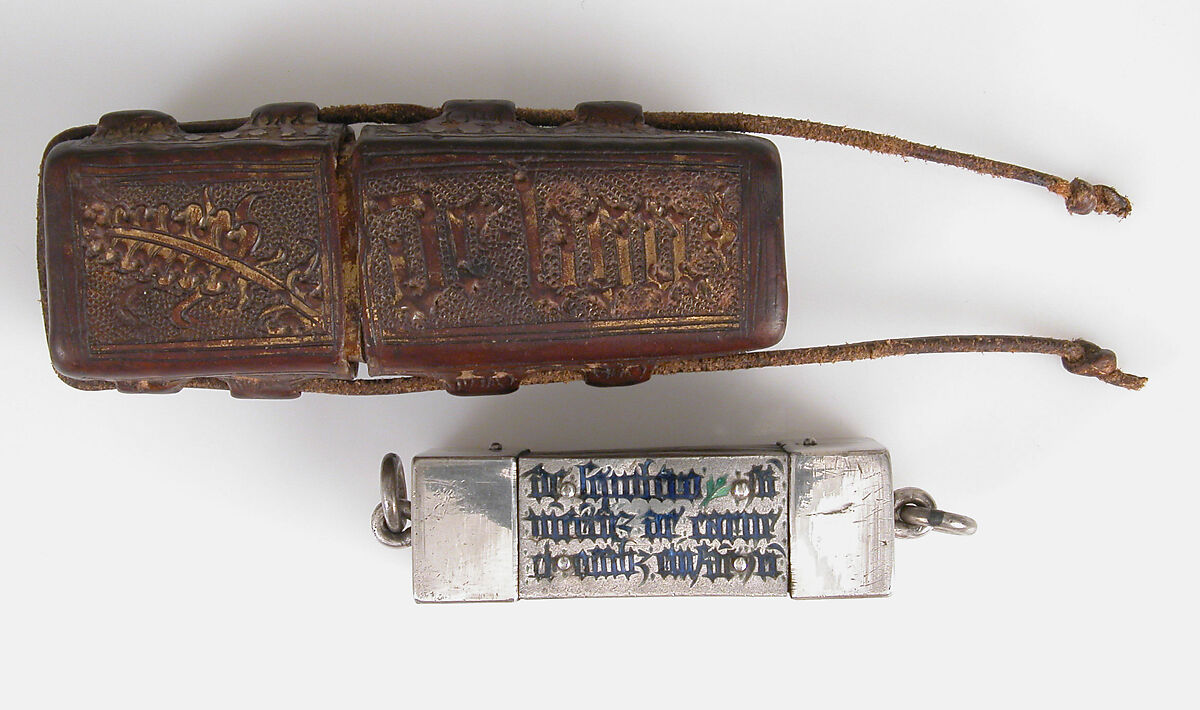 Portable Reliquary Case, leather (cuir bouilli), boiled and tooled, traces of gilding, French