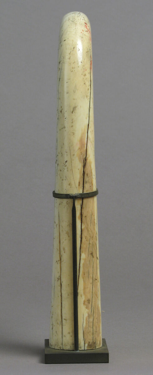 Crozier Head with Saint Michael and Serpent, Elephant ivory, European (Medieval style)