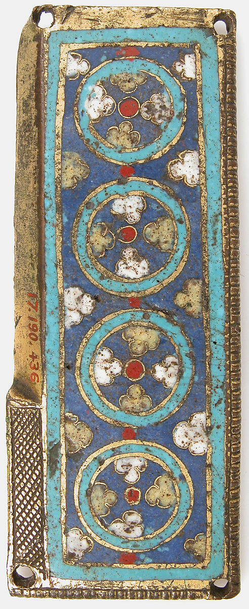 Plaque from a Reliquary Shrine, Champleve and cloisonné enamel, copper alloy, gilt, German or South Netherlandish 
