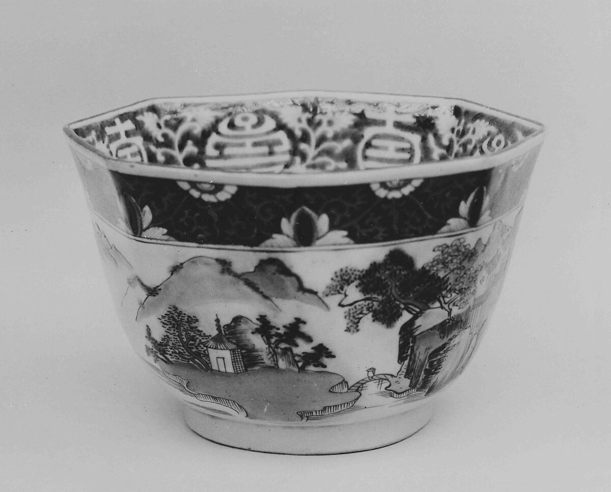Octagonal Bowl, Porcelain decorated with enamels (Arita ware, Imari type), Japan 